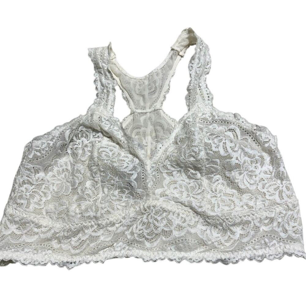 Lovesick Lace Racerback Bralette Size 2 Cream Sexy Lacy Off White